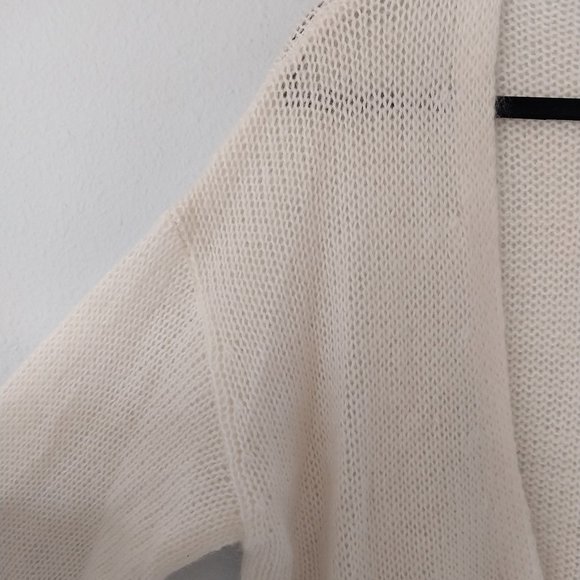 ASM ANNA Ivory Crochet Knit Mohair Blend Open Cardigan NWT - Picture 4 of 8
